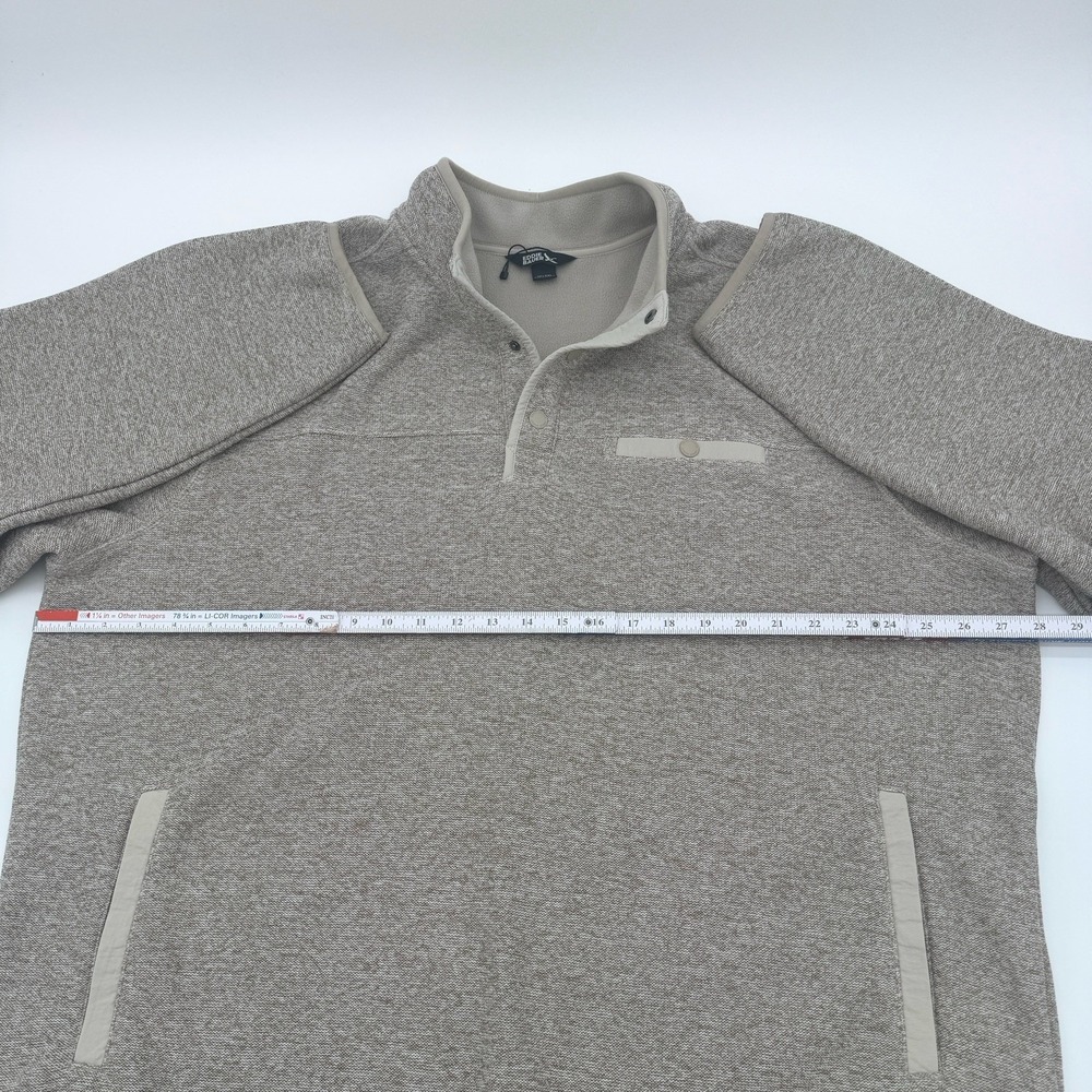 NWOT Eddie Bauer Men's Quarter Snap Fleece Pullover Tan/Brown Heather XXL - Picture 5 of 12